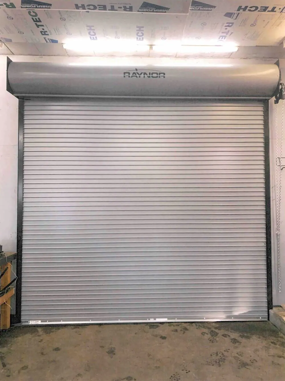 Raynor rolling steel door inside a shop