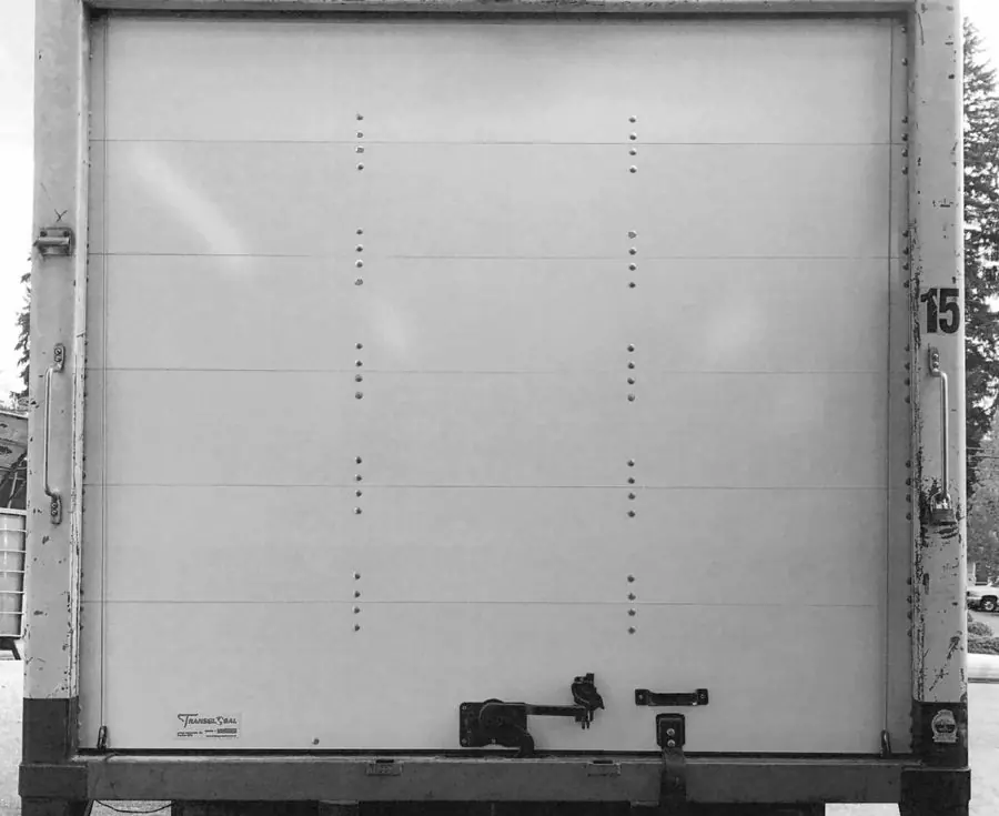 New roll-up door on the back of a box truck