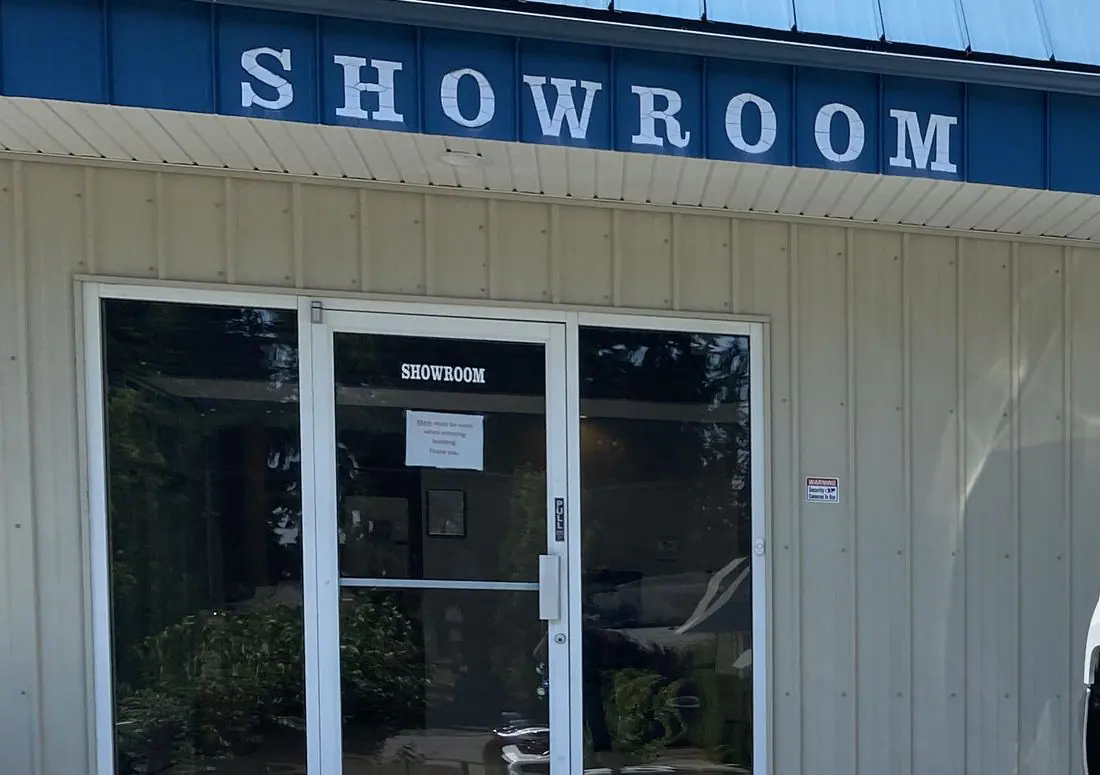 Specialty Door Service shop and showroom in Mountlake Terrace, with a company truck out front